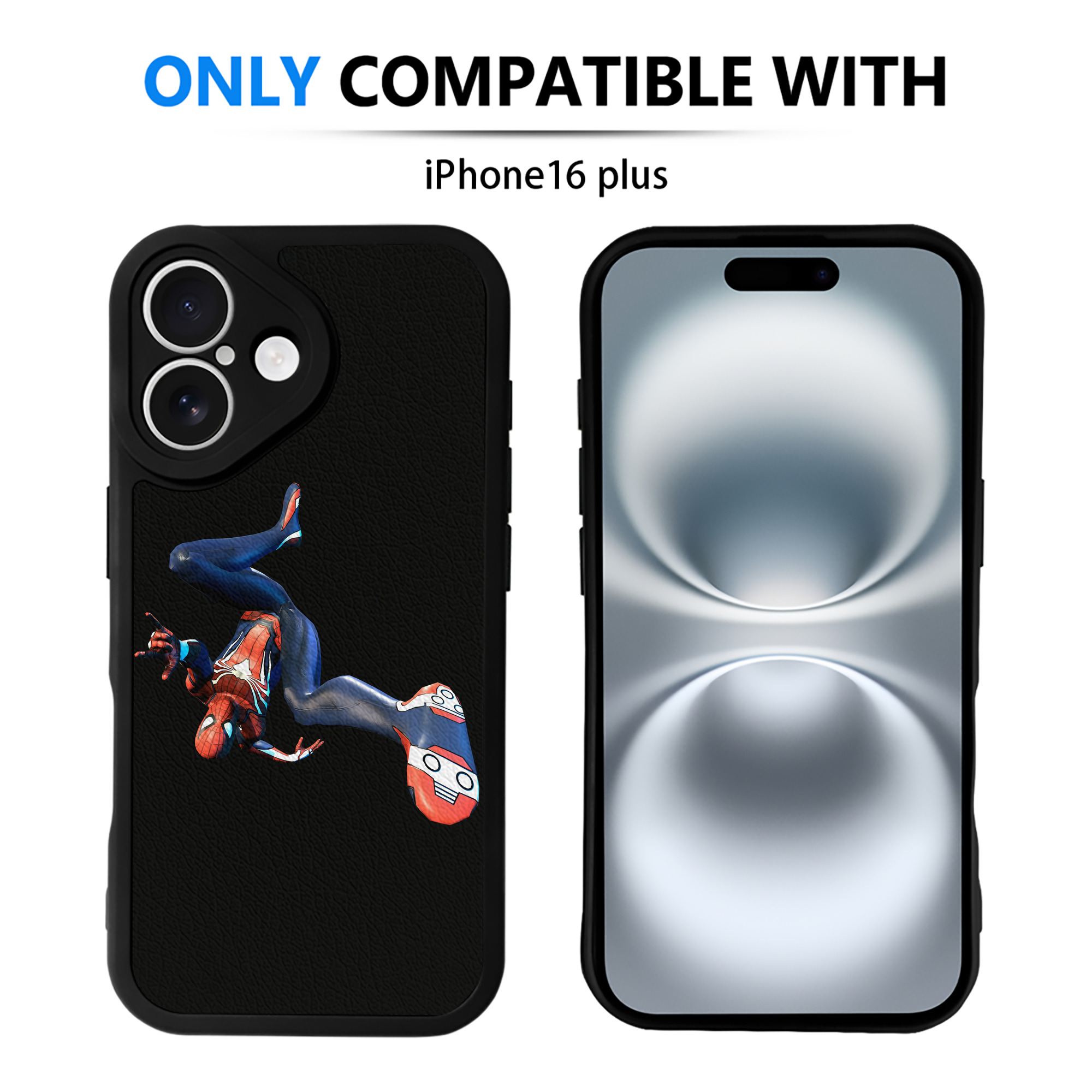 （画像用） Spider Man スパイダーマン 【iPhone 16シリーズ対応】シリコンスマホケース（レザー調） 材質：シリコン